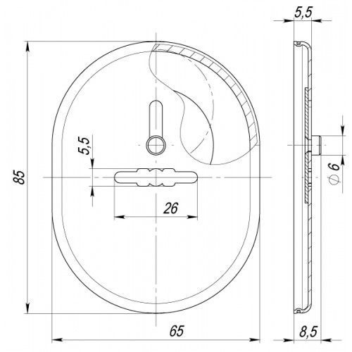 Накладка Fuaro (Фуаро) на сувальдный замок ESC.S-lift.SF/OV.476 (ESC 476) с шторкой AB зелёная бронза
