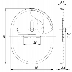 Накладка Fuaro (Фуаро) на сувальдный замок ESC.S-lift.SF/OV.476 (ESC 476) с шторкой GP латунь