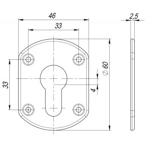 Накладка Fuaro (Фуаро) на цилиндр ESC.C+C/OV.set (ESC031) CP хром (2шт.)