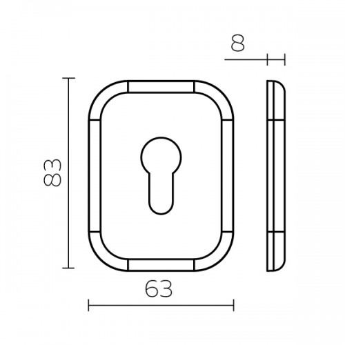 Накладка Fuaro (Фуаро) на цилиндр ESC.C.XL/K.486 (ESC 486-C SQ XL) CP хром (1 шт.)