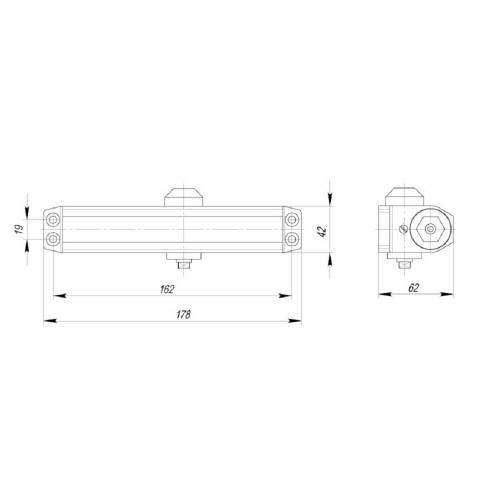 Доводчик Ajax (Аякс) дверной DCTR50-100 (TDR-100) 50-100кг BR коричневый