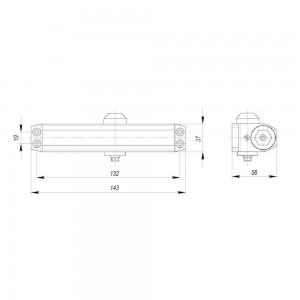 Доводчик Ajax (Аякс) дверной DCTR15-60 (TDR-60) 15-60кг AL алюминий