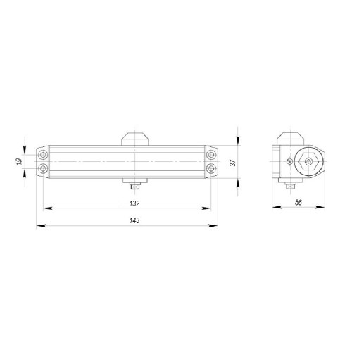 Доводчик Ajax (Аякс) дверной DCTR15-60 (TDR-60) 15-60кг AL алюминий