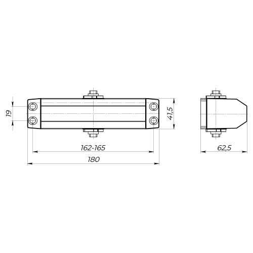 Доводчик Ajax (Аякс) дверной DCTR80-140 (TDR-140) 80-140кг BR коричневый