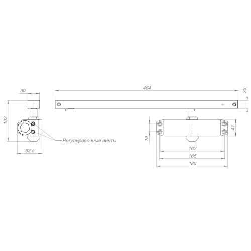 Доводчик Ajax (Аякс) дверной DCTR40-100 slide WH белый