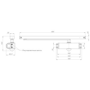 Доводчик Ajax (Аякс) дверной DCTR40-100 slide BR коричневый