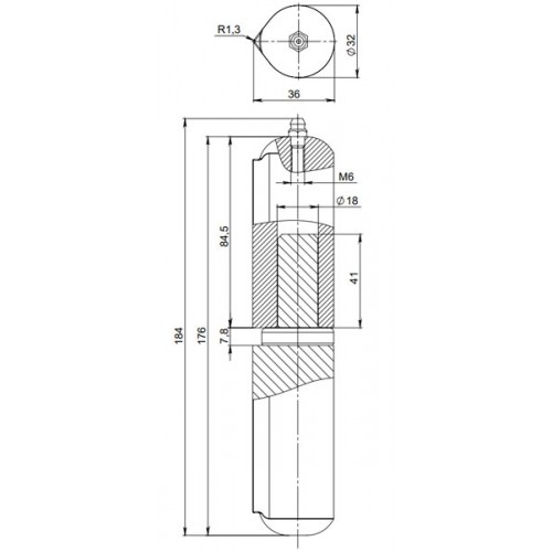 Петля приварная D32x180SM с масленкой