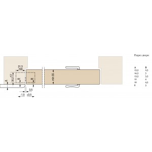 Дверная петля скрытой установки CEAM с 3D регулировкой 1230S BR бронза (50-70кг)