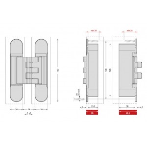 CEAM 1418 скрытая петля универсальная со смещением (до 100 кг) VNO черный
