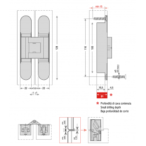 CEAM 1429 скрытая петля универсальная (до 50 кг) VNO черный