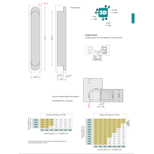 Скрытая петля CEAM 1432 3D, 230×32 мм, до 220 кг, BIA (белый)