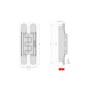 Скрытая петля CEAM 1432 3D, 230×32 мм, до 220 кг, BIA (белый)