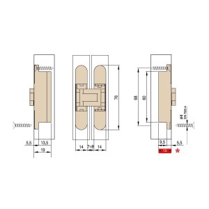 Дверная петля скрытой установки Ceam с 3D регулировкой 929 ARG матовое серебро (12-20 кг)