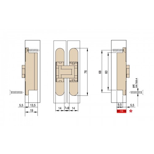 Дверная петля скрытой установки Ceam с 3D регулировкой 929 VNO черный (12-20 кг)