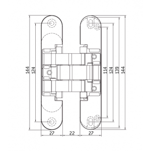 Скрытые петли MORELLI с 3-D регулировкой HH-16 PC хром