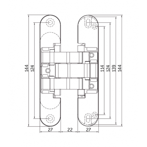 Скрытые петли MORELLI с 3-D регулировкой HH-16 PC хром