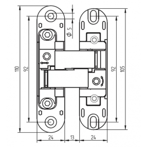 Скрытые петли MORELLI с 3-D регулировкой HH-2 PC хром