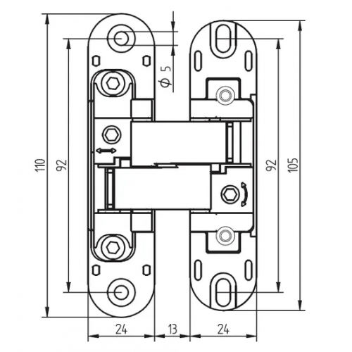 Скрытые петли MORELLI с 3-D регулировкой HH-2 PC хром