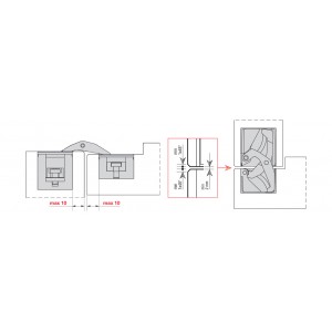 Дверная петля скрытой установки Ceam 1450 с 3D регулировкой NIK никель