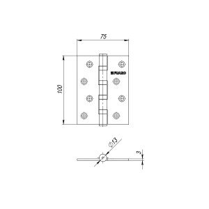Петля Fuaro (Фуаро) универсальная IN6400UE PB (4BB/E 150x95x3) латунь