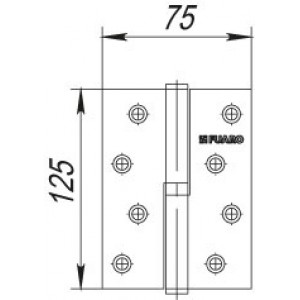 Петля Fuaro (Фуаро) съемная IN5430SL-BL SN левая (413/BL-5 125x75x2,5) мат. никель БЛИСТЕР
