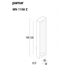 Ручка для стеклянных раздвижных дверей Pamar 1158Z-MN матовый хром (E215)