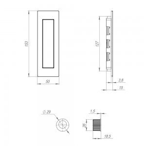 Ручка Armadillo (Армадилло) для раздвижных дверей SH.URB153.010 (SH010 URB) OB-13 античная бронза