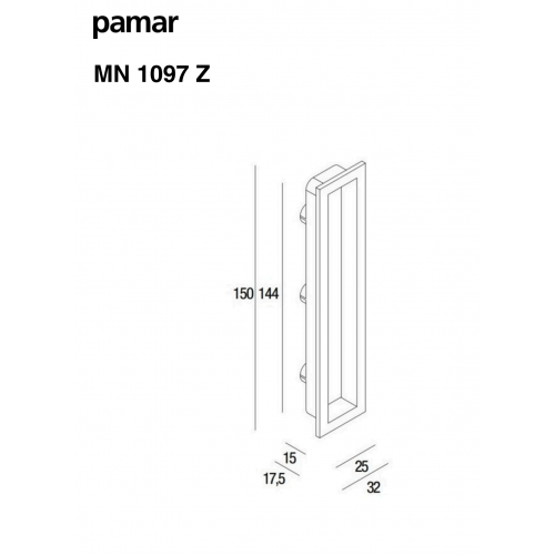 Ручка для раздвижных дверей Pamar 1097Z-MN черный матовый (E228)