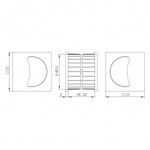 Ручка Armadillo (Армадилло) для раздвижных дверей SH.QUADRO55.010 BL-26 черный