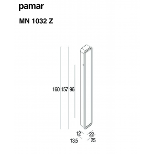 Ручка для раздвижных дверей Pamar 1032Z-MN никель сатин (G115)