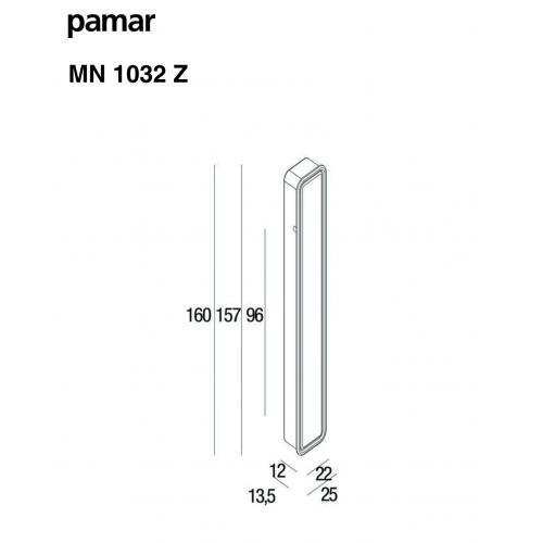 Ручка для раздвижных дверей Pamar 1032Z-MN никель сатин (G115)