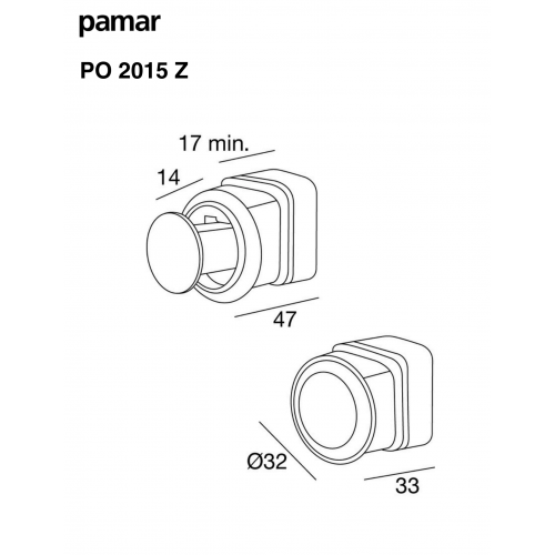 Ручка для раздвижных дверей Pamar 2015Z-PO черный матовый (E228)