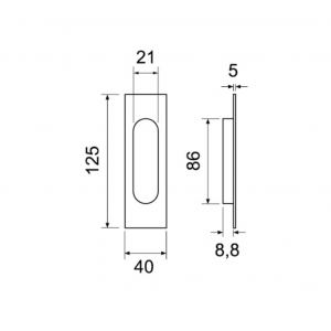 Ручки для раздвижных дверей (КУПЕ) Extreza P401 матовая латунь PVD F08 (1 шт.)