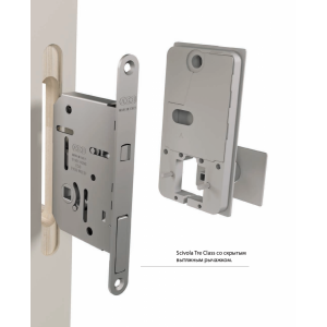 Ручки AGB WAVE для раздвижных дверей купе (С ЗАМКОМ) под WC/B30002.02.FM+B08981.50.FM (белый)