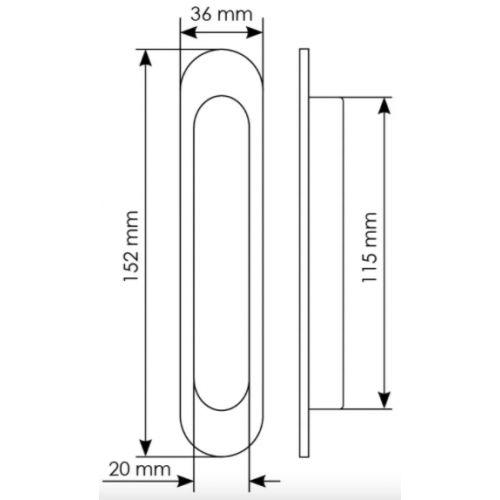 Ручки для раздвижных дверей MORELLI MHS150 BL черный