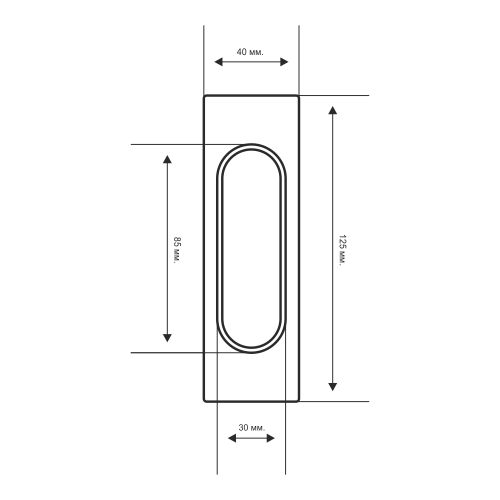 Ручки для раздвижных дверей (КУПЕ) Extreza P401 черный матовый F22 (1 шт.)