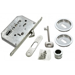Комплект с замком Morelli MHS-1 L для раздвижных дверей SC матовый хром