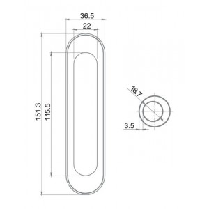 Ручки для раздвижных дверей RENZ SDH 401 SB матовое золото