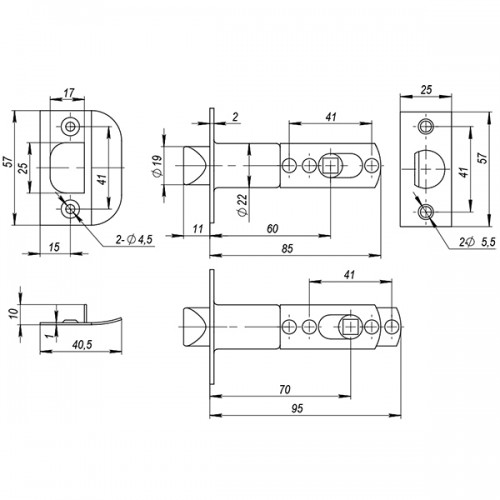 Ручка Ajax (Аякс) защелка DK610 BL-BK (6010 BL-B) (фик.) черный