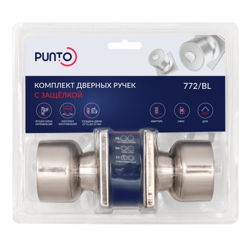 Ручка Punto (Пунто) защелка DK772/BL SN-PS (без фик.) никель