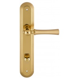 Дверная ручка на планке Extreza "DEZI" 309 PL03-WC-96-F07-F01 матовая латунь глянец / латунь / планка латунь
