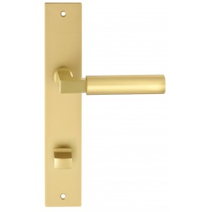 Дверная ручка на планке Extreza STEM-PL13-WC-96-F07-F02 (STEM 135) матовая латунь глянец / матовая латунь