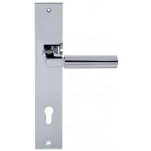 Дверная ручка на планке под цилиндр Extreza STEM-PL11-CYL-85-F04 (STEM 135) полированный хром