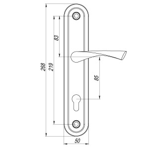Ручка Punto (Пунто) на планке HANDLE90.CRONA.04-85 (P90 8504 CRONA) AB бронза