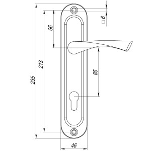 Ручка Punto (Пунто) на планке HANDLE90.CRONA.18-85 (P90 8518 CRONA) AB бронза