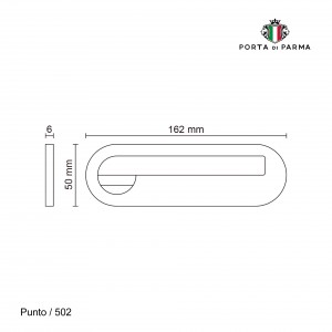 Дверная ручка на планке Porta Di Parma, Модерн, Punto 502,01, Полированный хром