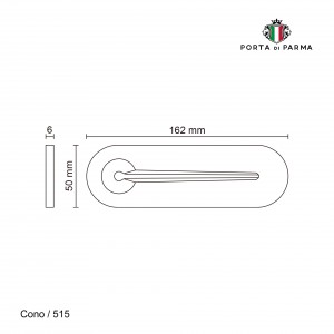 Дверная ручка на планке Porta Di Parma, Модерн, Cono 515,06, PVD Полированное золото