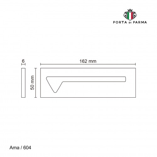 Дверная ручка на планке Porta Di Parma, Модерн, Ama 604,05, Матовый графит
