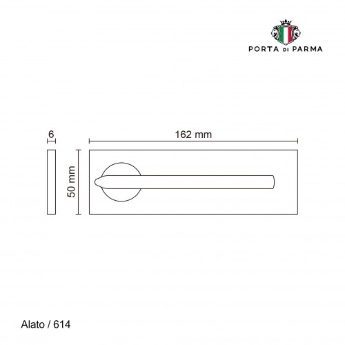 Дверная ручка на планке Porta Di Parma, Модерн, Alato 614,01, Полированный хром