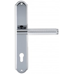 Дверная ручка на планке под цилиндр Extreza Classic "TUBA" 126 PL01-CYL-85 полированный хром F04